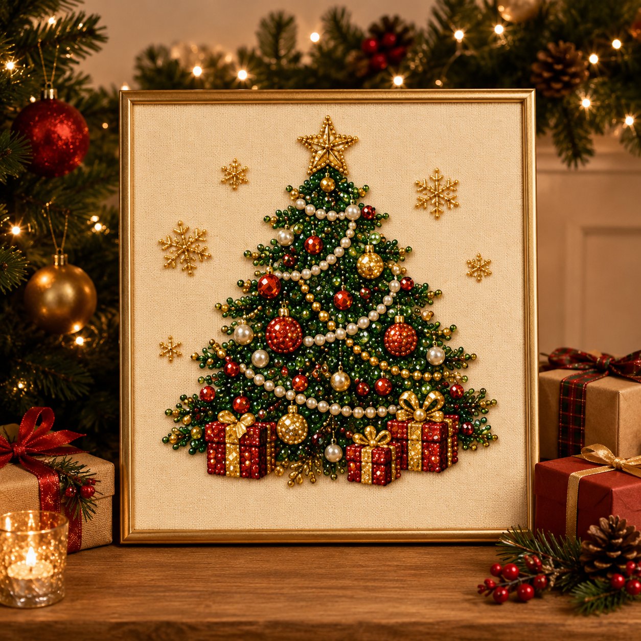 💎DIY Christmas Pearl Art Kit – Create, Frame & Display
