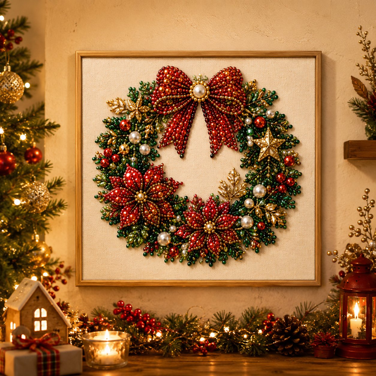 💎DIY Christmas Pearl Art Kit – Create, Frame & Display