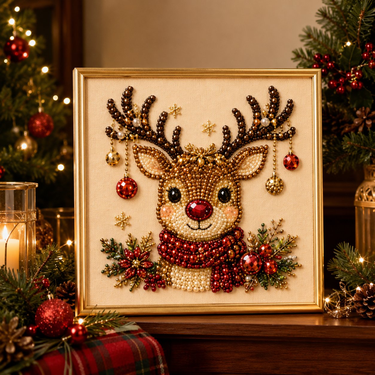 💎DIY Christmas Pearl Art Kit – Create, Frame & Display